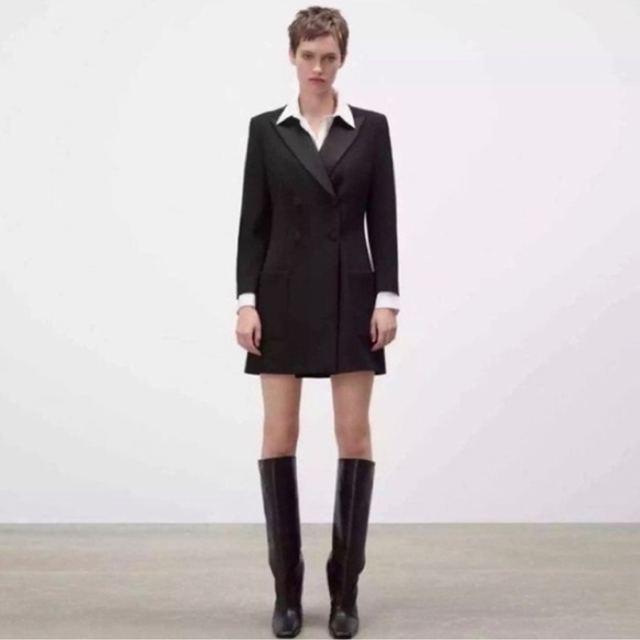 ZARA LAPEL COLLAR DRESS JACKET - Picture 6 of 9